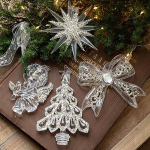 Pendentifs de Noël en acrylique transparent en gros, motif ange de glace en cristal, décorations suspendues pour la maison et les fêtes - Product Image 1