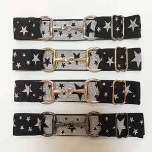 <span class=keywords><strong>Cintura</strong></span> Elastica Glitterata da 1,5 Pollici (4 cm) <span class=keywords><strong>con</strong></span> Fibbia a Morsetto, <span class=keywords><strong>Cintura</strong></span> Equestre in Tessuto, Incisione Logo Gratuita, Nessun MOQ - Product Image 4