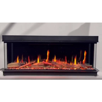 Cheminée électrique holographique ultra-réaliste moderne en métal autoportante de 1000 mm avec flamme LCD et télécommande pour maison et hôtel