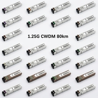 Transceptor Óptico SFP CWDM de 1.25G, 80km, 1270-1610nm, C27-C61, Dúplex LC, DDM, Gigabit, Módulo SFP Genérico Compatible
