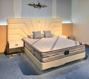 Cadre de lit <span class=keywords><strong>Queen</strong></span> avec lumières LED, capteur de mouvement sous le lit pour mère et enfant, éclairage de haute qualité pour hôtel, grands panneaux de tête de lit - Product Image 2