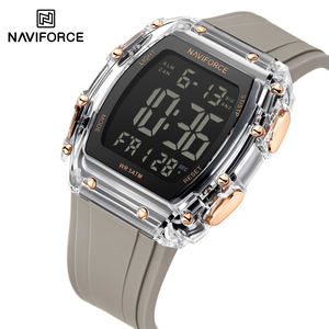 Montre numérique NAVIFORCE 6107 pour hommes avec bracelet en silicone, achat en gros, sport, résistante à l'eau, écran LCD lumineux, montre originale pour hommes, Reloj - Product Image 3