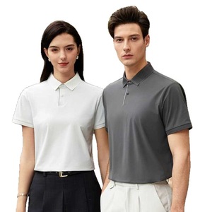 Men's Polo Shirts Nylon Knitted Summer Work Wear Grayish White Green Black Dark Gray Thin Fit - Product Image 5