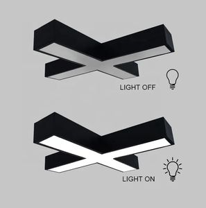 <span class=keywords><strong>Lampada</strong></span> <span class=keywords><strong>a</strong></span> <span class=keywords><strong>sospensione</strong></span> <span class=keywords><strong>a</strong></span> Led <span class=keywords><strong>a</strong></span> forma di X bianca <span class=keywords><strong>nera</strong></span> 36W per ufficio domestico commerciale X forma luce di <span class=keywords><strong>sospensione</strong></span> per sala studio Fitness Club - Product Image 2