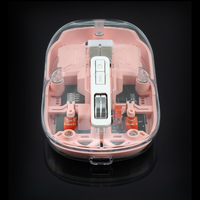 Souris de jeu à 4 niveaux DPI réglable, programmable et antidérapante, transparente, sans fil, double mode, connexion USB 2.4G