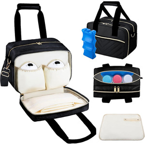 Insulated Travel <b>Bag</b> with Ice Pack Lightweight Polyester <b>Zipper</b> Closure Portable Pump <b>Storage</b> & Breast Milk Cooler <b>Bag</b> - Product Image 1