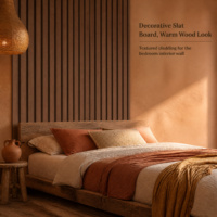Panel Dinding WPC PVC Motif Kayu Tanpa Perlu Cat, Cladding Beralur untuk Dekorasi Interior Kamar Tidur yang Hangat