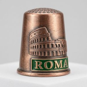 Protector de Dedos para Coser, Recuerdo de Cobre Antiguo Personalizado, Regalo Coleccionable Vintage <span class=keywords><strong>3D</strong></span> del Coliseo de Roma, Italia - Product Image 1