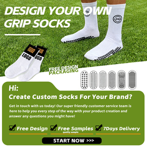 Thiết Kế Tùy Chỉnh Tinh Khiết Màu Grip Vớ Dày Không-Trượt Chân Miếng Đệm Nén Tay Áo Dài Bóng Đá Grip Vớ - Product Image 2
