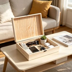 Boîte en bois gravée au design classique pour collection d'art |   1 pièce de rangement multifonction en bois vierge personnalisable avec logo pour dropshipping - Product Image 3