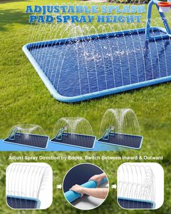 Tapis de jeu aquatique 3 en 1 pour enfants avec arroseur, 118x137, extra large, antidérapant, avec but de football et panier de basket, pour l'extérieur - Product Image 5