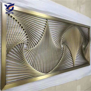 Grands panneaux muraux en acier inoxydable de style Art déco pour la décoration de façade de bâtiment, technique incurvée, personnalisable - Product Image 6