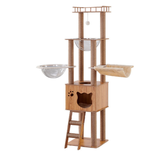Grand arbre à chat mignon de luxe <span class=keywords><strong>pas</strong></span> <span class=keywords><strong>cher</strong></span> tour de chat <span class=keywords><strong>avec</strong></span> <span class=keywords><strong>hamac</strong></span> en <span class=keywords><strong>bois</strong></span> de haute qualité autoportant OEM pour chats - Product Image 4