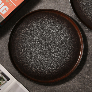 Hyniweiye — ensemble de table en céramique, motifs en pierre naturelle, porcelaine noire, <span class=keywords><strong>granit</strong></span>, grès, assiette ronde pour le restaurant, nouveau produit - Product Image 4