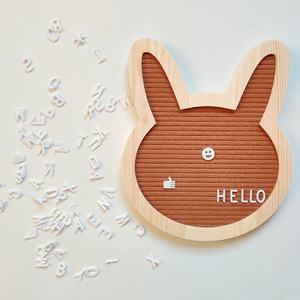 กระดานตัวเลขตัวอักษรทำจากผ้าสักหลาดรูปกระต่ายทำด้วยมือสไตล์โบราณตกแต่งบ้านด้วยกรอบรูปทาสี - Product Image 5