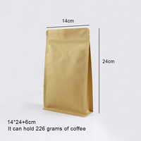 Sacs à café en papier kraft de qualité alimentaire imprimés sur mesure, recyclables, écologiques, avec fond à soufflet et valve