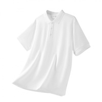 Chemises polo unisexes en coton 300 GSM, couleur unie, manches courtes, anti-plis, pour le bureau, le style business décontracté, vente en gros