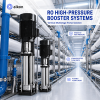Pompe centrifuge verticale multi-étages en acier inoxydable pour le traitement des eaux industrielles, commande entièrement automatique OEM, haute pression RO