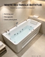 Baignoire de luxe autoportante intelligente multifonctionnelle pour hôtel et gîte, pour 1 personne, avec fonction surf et ambiance chauffante