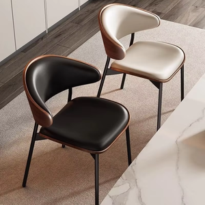 Chaises <span class=keywords><strong>de</strong></span> <span class=keywords><strong>salle</strong></span> <span class=keywords><strong>à</strong></span> <span class=keywords><strong>manger</strong></span> en bois massif avec cadre en métal moderne en cuir <span class=keywords><strong>noir</strong></span> style <span class=keywords><strong>de</strong></span> loisirs <span class=keywords><strong>de</strong></span> ferme pour la maison salon bureau bar utilisation - Product Image 1