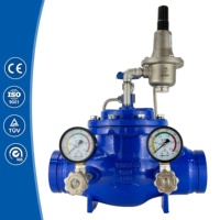 Vanne de réduction de pression à commande pilote en fonte ductile rainurée, avec joint EPDM, auto-actuée, pour la lutte contre l'incendie, personnalisable en usine