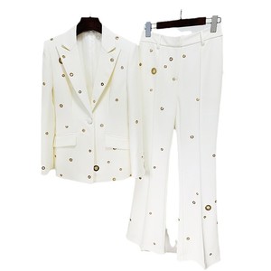 Costumes en <span class=keywords><strong>pantalon</strong></span> pour femmes, élégants, 2 pièces, blazer à double boutonnage et <span class=keywords><strong>pantalon</strong></span> large, tenues de travail de bureau - Product Image 5