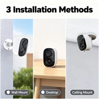 Mini caméra extérieure sans fil CCTV 2K alimentée par énergie solaire avec batterie 4MP Vision nocturne infrarouge Enregistrement vocal Tuya App Cloud