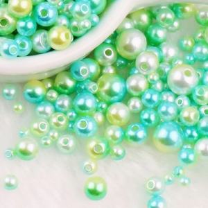 プラスチックビーズレインボーABSパールビーズ穴500gマーメイドカラーアクリルビーズクラフト花瓶フィラー装飾用 - Product Image 4