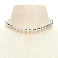 Collier esthétique emo à chaîne de perles, collier gothique punk grunge, cadeau de Noël, collier de perles en alliage en forme de boule