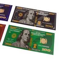 Faux billets de banque réalistes en or noir de 100 dollars USD, billets de banque américains en feuille d'or, fournitures pour fêtes et événements