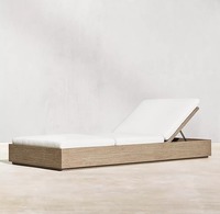 Ensemble de transats de jardin polyvalents en teck d'Amérique latine, style moderne, imperméable, séchage rapide, en coton, pour la piscine, les hôtels