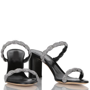 Nouvel arrivage de chaussures à talons hauts pour femmes, <span class=keywords><strong>sandales</strong></span> à bout rond en cristal - Product Image 4