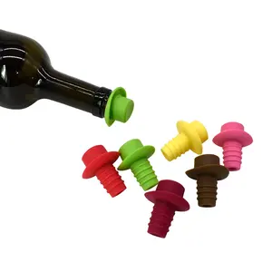 Rolha de garrafa de vinho, rolha de silicone para garrafa de vinho, rolha de plástico, chapéu personalizado, formato de silicone, venda imperdível