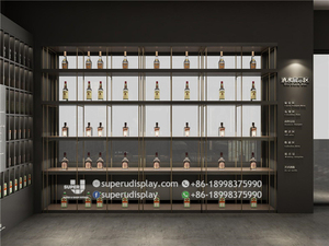 Siêu U Mới Nhất Phụ Kiện Cửa Hàng Thiết Kế Cho Rượu Vang Hiện Đại Cửa Hàng Bán Lẻ Rượu Chai Kệ Gỗ Hiển Thị Lịch Thi Đấu Trung Quốc Bán Buôn - Product Image 5