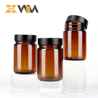 Bouteille en verre ambré de qualité alimentaire personnalisable de 140 ml pour capsules, pilules