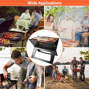 Barbecue de camping pliable et portable au charbon de bois, idéal pour la cuisson en extérieur, les feux de camp, les patios et les jardins. - Product Image 2