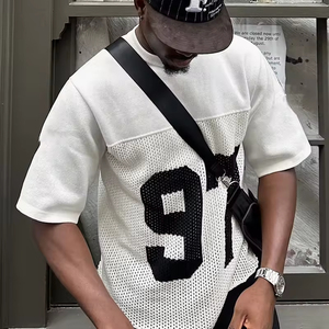 Personnalisé Tricot Rue Mode Football Jersey Sportswear Jacquard Lettre Pull Tricot Football Jersey Maille Crochet Hockey Chandail - Product Image 1