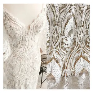 Guipure Boho Bridal Lace Fabric Crochet And Embroidered Wedding Dress Lace By The Yard