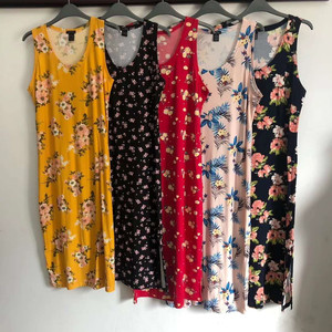 High Quality Women Mini Spring Summer Sleeveless Sexy Loose Women'S Casual Dress Printed Stock Round Neck Dresses - Product Image 4