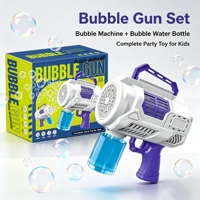 Machine à bulles automatique YT 40 trous, lanceur de bulles électrique multi-trous, jouet à bulles portable avec batterie rechargeable