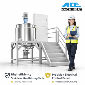 500L 1000L Emulsifying Tank Lotion <b>Machine</b> Vacuum Emulsifier Mixer Homogenizer Cosmetic for Liquid Foundation Making - Product Image 1