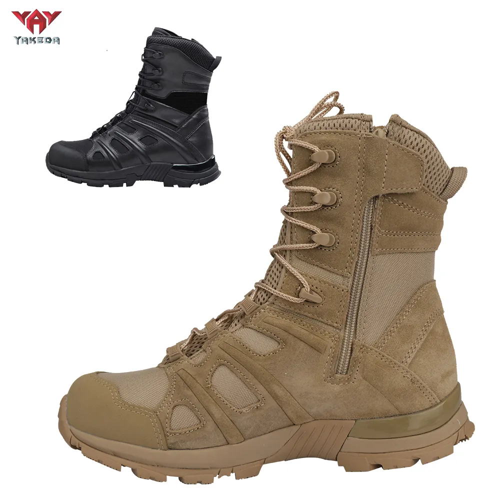 Yakeda Durable Outdoor Hiking Breathable Leather Botas Men Safety Camo Style Erkek Boots Combat Training Shoes Tactical Boots