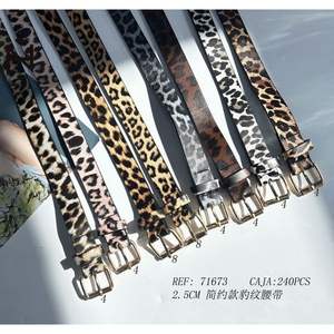 Ceinture imprimée léopard 2,5 cm, design simple, ceinture en tissu pour femmes et hommes - Product Image 3
