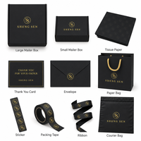 Boîtes d'emballage en papier noir compostable ondulé personnalisées avec logo personnalisé pour l'expédition de vêtements avec logo