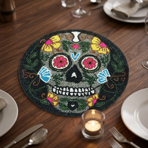 Posavasos de Cuentas de Vidrio Hechos a Mano, Ecológicos, 14x14, Decoración Temática de Halloween, Tapetes de Cuentas Detallados y Únicos, Protectores de Mesa - Product Image 2