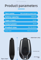Banque d'alimentation portable de poche mini 1500 mAh haute capacité avec charge rapide 12W et interface d'entrée Type-C haute efficacité