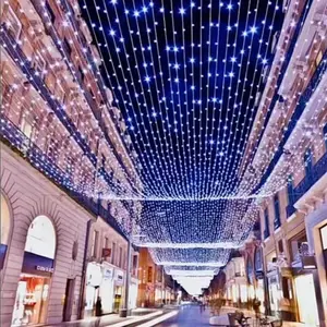 Outdoor Commercial Christmas Holiday Decor Led Motif Lights Skyline Decoration 2D Cross Street Light