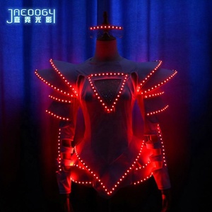 Jupe lumineuse LED pleine couleur pour scène, vêtements pour femmes, DJ, chanteuse, lunettes, boîte de nuit, costume Ds, une pièce - Product Image 3