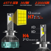 Ampoule de phare à LED super lumineuse 360W 22000lm H7 H11 haute puissance avec phares à LED du genre de produit Canbus