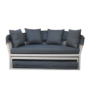 Bequemer und hochwertiger Liegestuhl aus Korb geflecht mit Sonnenschutz - Product Image 3